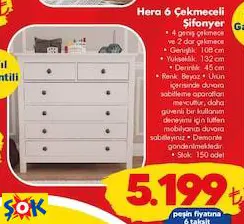 HERA ŞİFONYER 6 ÇEKMECELİ